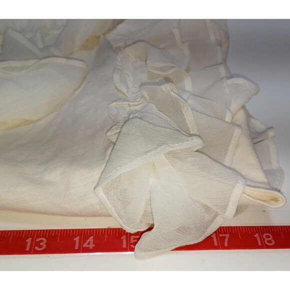 Anthropologie Ruffle Trim Cotton Tank Cream Sleeveless Romantic Soft Girl S/M - Picture 5 of 6